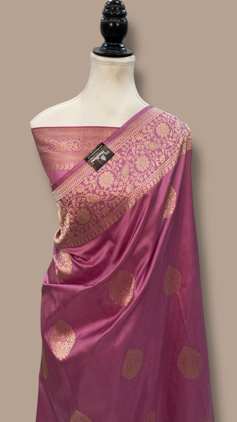 Pure Katan Silk Banarasi Handloom Saree - All Over Kadua Motifs - The Handlooms