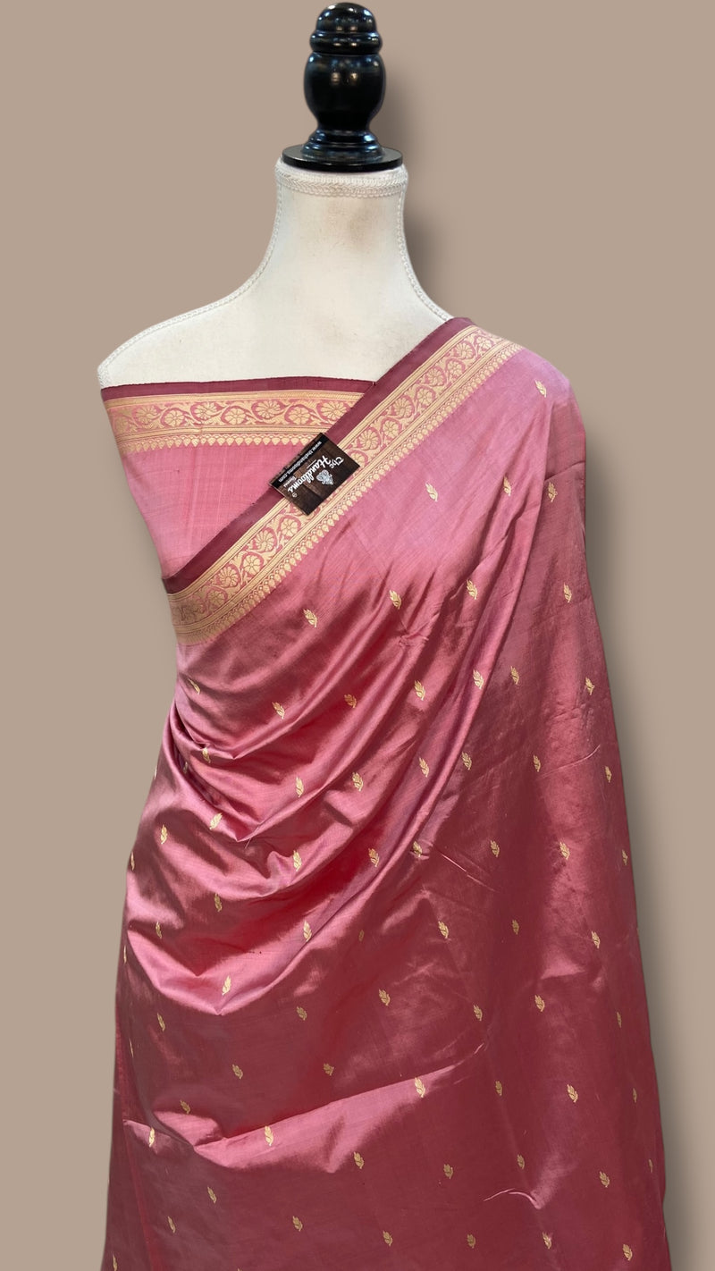 Pure Katan Silk Reshmi Zari Banarasi Handloom Saree - The Handlooms