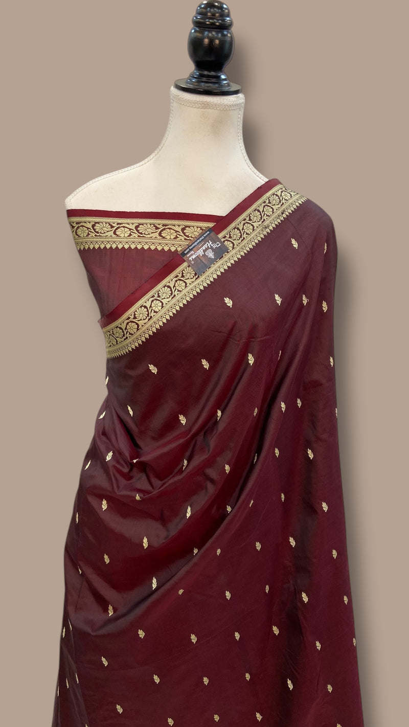 Pure Katan Silk Reshmi Zari Banarasi Handloom Saree - The Handlooms