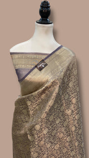 Pure Kora Tissue Tanchui Handloom Banarasi Saree - The Handlooms