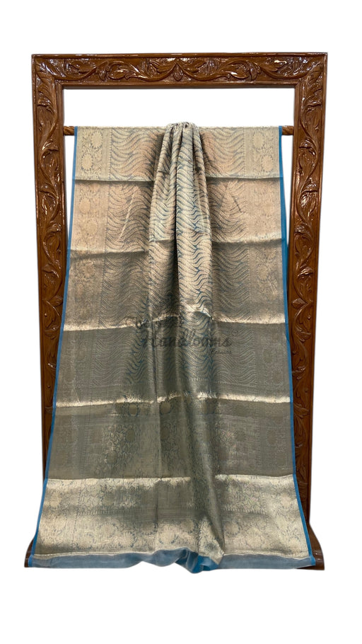 Pure Kora Tissue Tanchui Handloom Banarasi Saree - The Handlooms