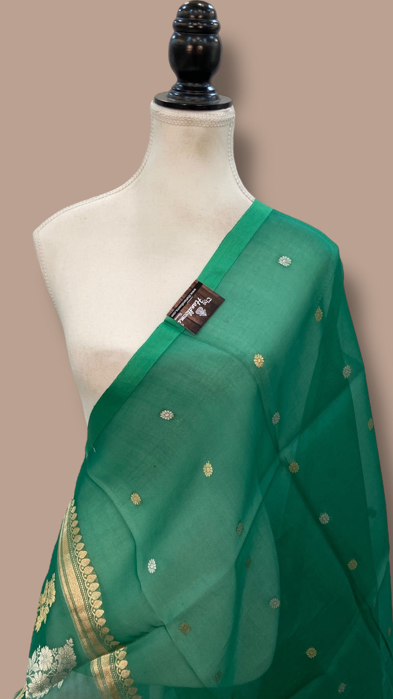 Pure kora Banarasi Handloom Dupatta - The Handlooms