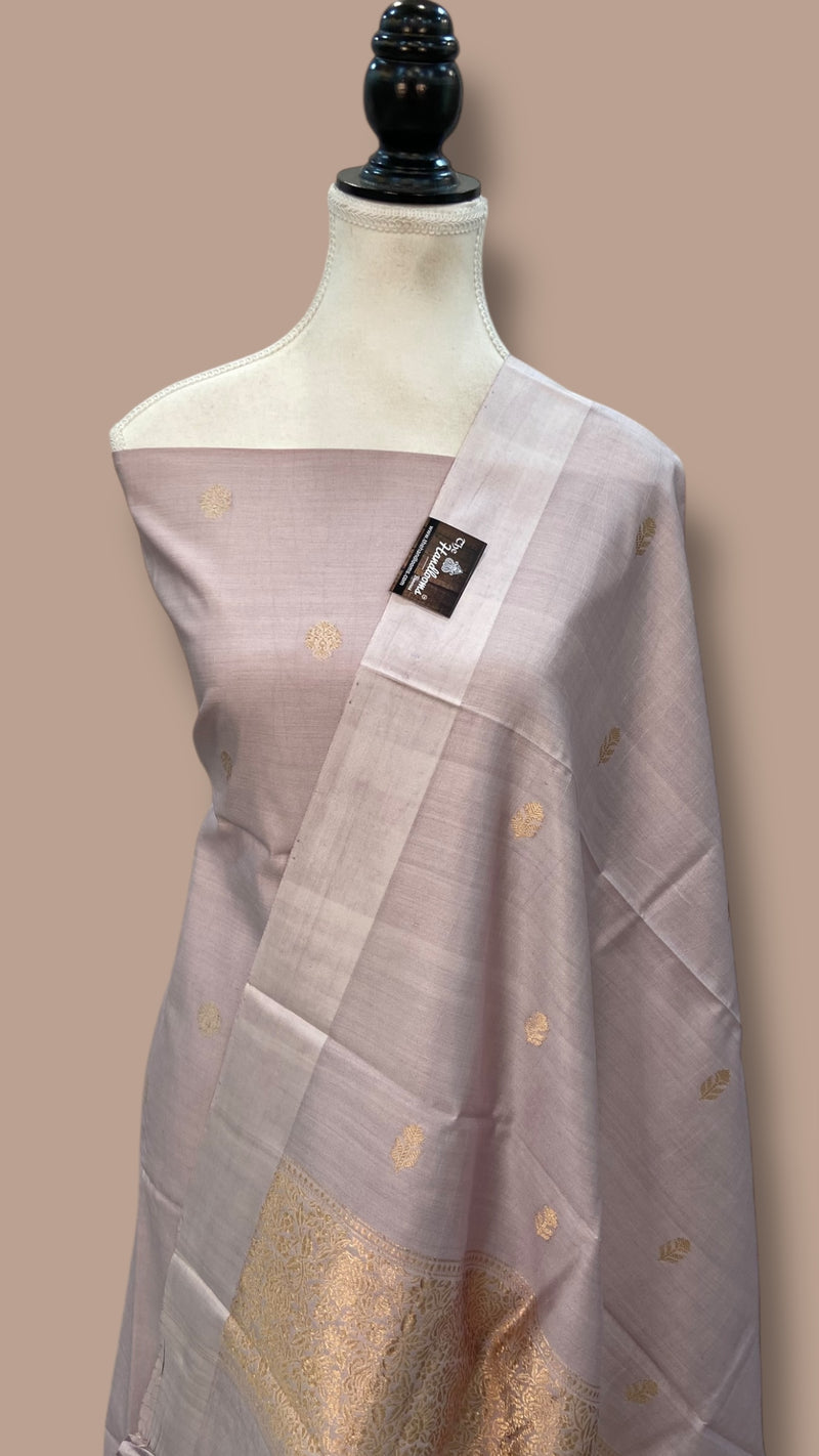 Pure Silk Banarasi Handloom Dress material - All Over Kadua Motifs With Silk Dupatta - The Handlooms