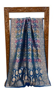 Pure Katan Silk Banarasi Handloom Saree - All over Jaal Work With Rangkart - The Handlooms