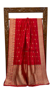Pure Katan Silk Banarasi Handloom Saree - All over Kadua motifs With Meenakari - The Handlooms
