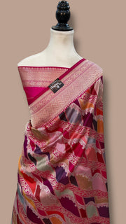 Ektara Pure Katan Silk Banarasi Handloom Saree - All over kadiyal Jaal work Rangkart - The Handlooms