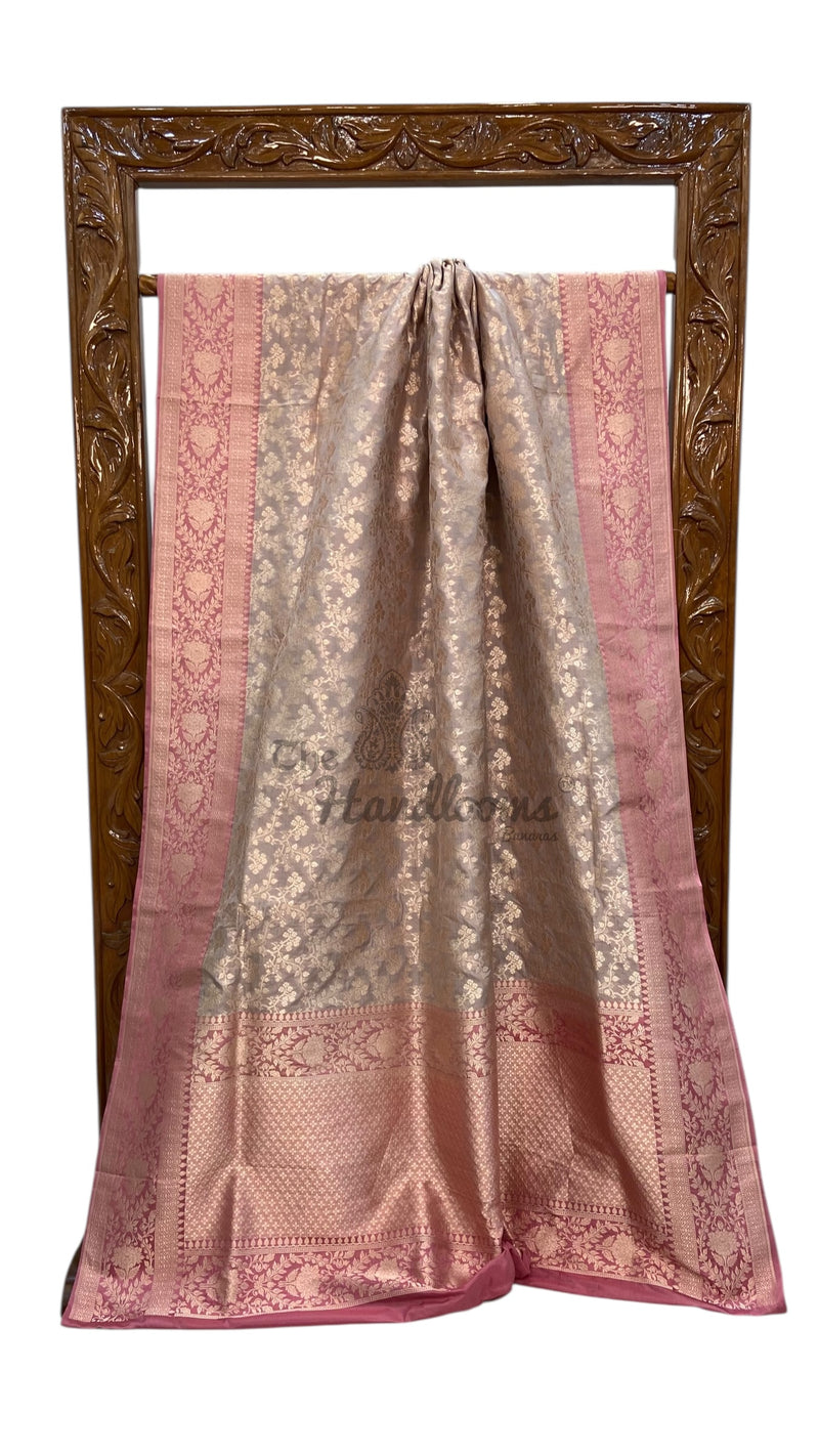 Pure Katan Silk Banarasi Handloom Saree - Satan Border - The Handlooms