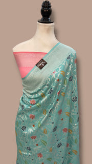 Moonga Georgette Handloom Banarasi Saree - Tilfi - The Handlooms