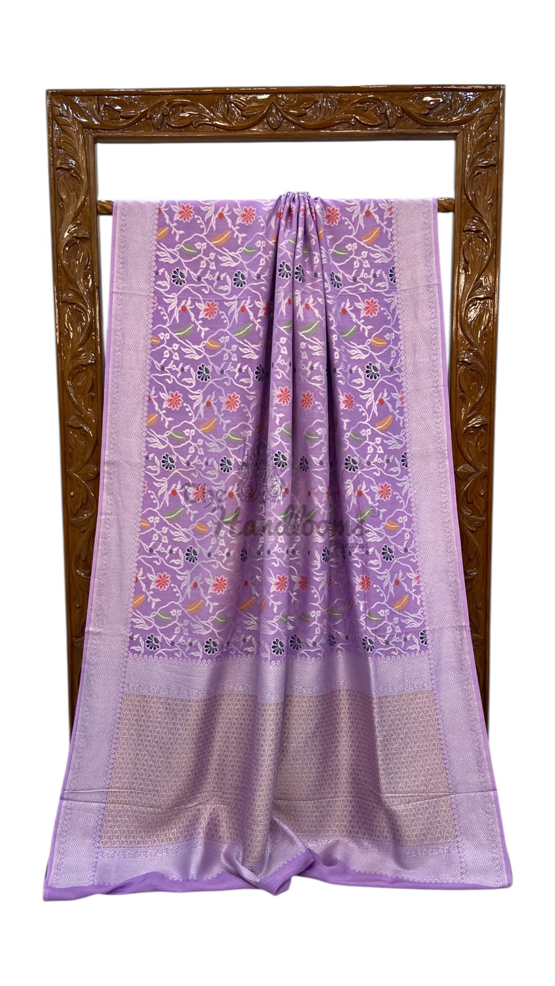Moonga Georgette Handloom Banarasi Saree - Tilfi - The Handlooms