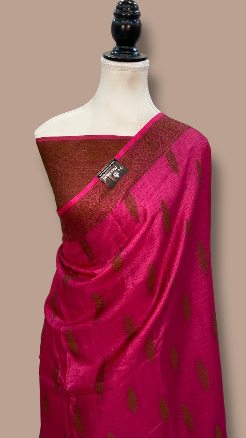 Pure Tussar Silk Handloom Banarasi Saree - The Handlooms