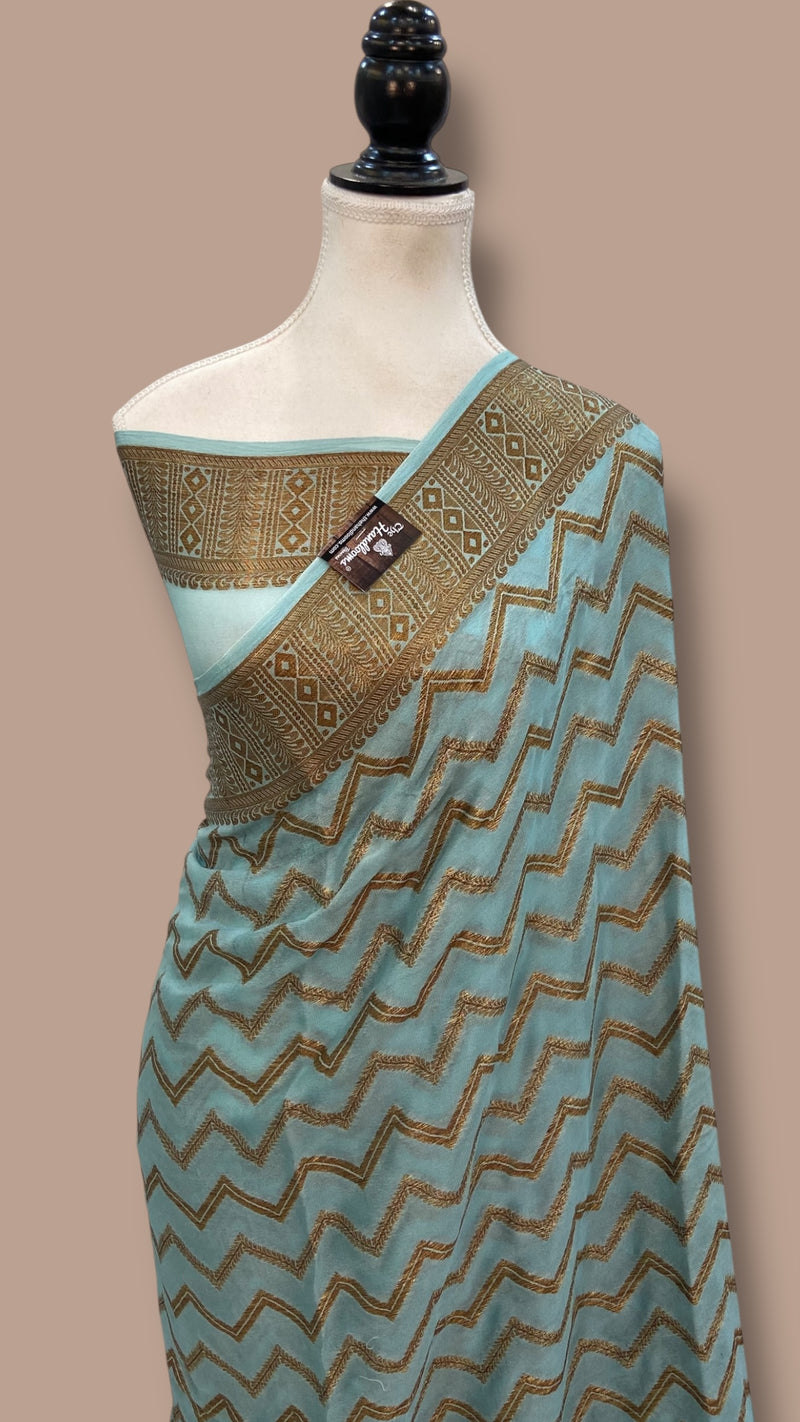 Pure Chiffon Khaddi Banarasi Saree - The Handlooms