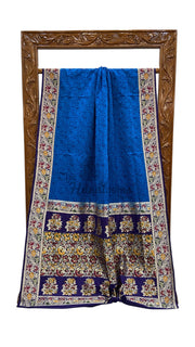 Regal Pure Katan Silk Banarasi Saree – Handwoven Tanchui Brocade with Meenakari Work - The Handlooms