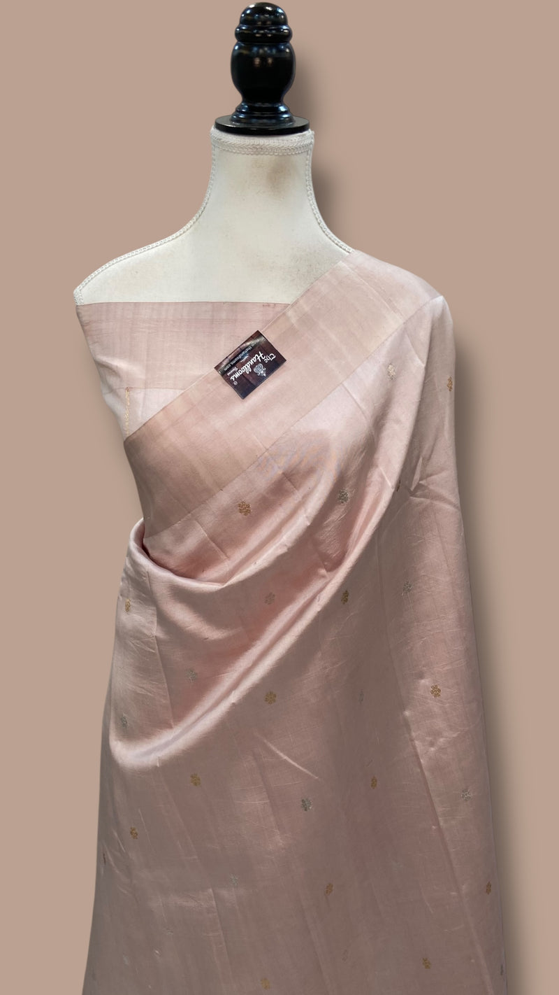 Pure Katan Silk Banarasi Handloom Saree - All over Kadua motifs - The Handlooms