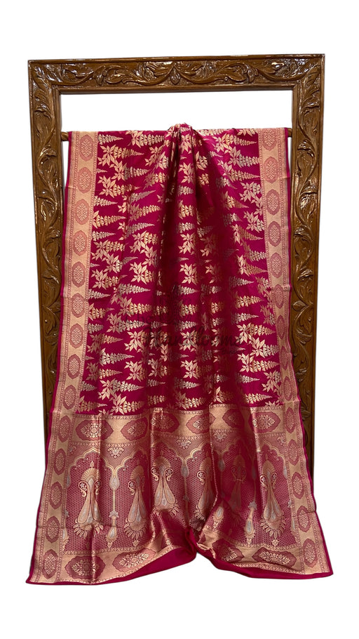 Pure Katan Silk Banarasi Handloom Saree - All Over Sona Roopa Jaal Work - The Handlooms