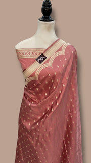 Pure Satan Silk Banarasi Handloom Saree - All over Motifs Work - The Handlooms
