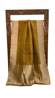 Pure Katan Silk Banarasi Handloom Saree - All Over Motifs - The Handlooms