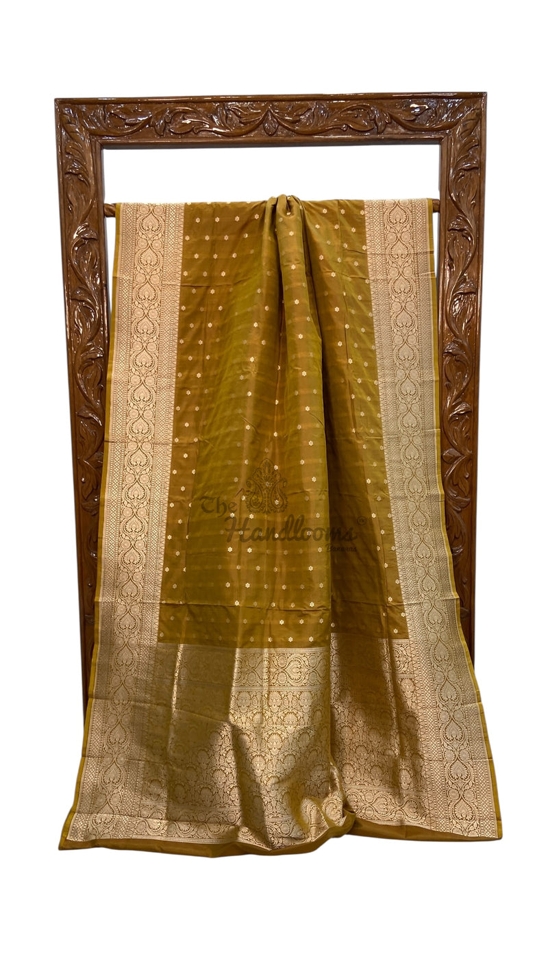 Pure Katan Silk Banarasi Handloom Saree - All Over Motifs - The Handlooms