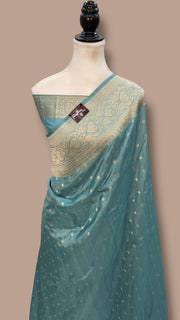 Pure Katan Silk Banarasi Handloom Saree - All Over Motifs - The Handlooms