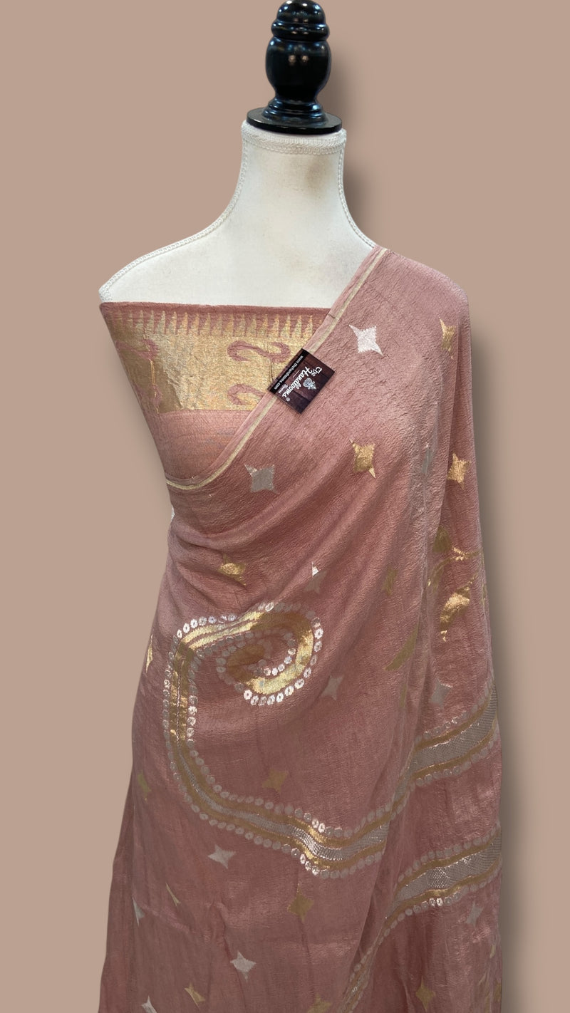 Moonga Georgette Handloom Banarasi Saree - The Handlooms