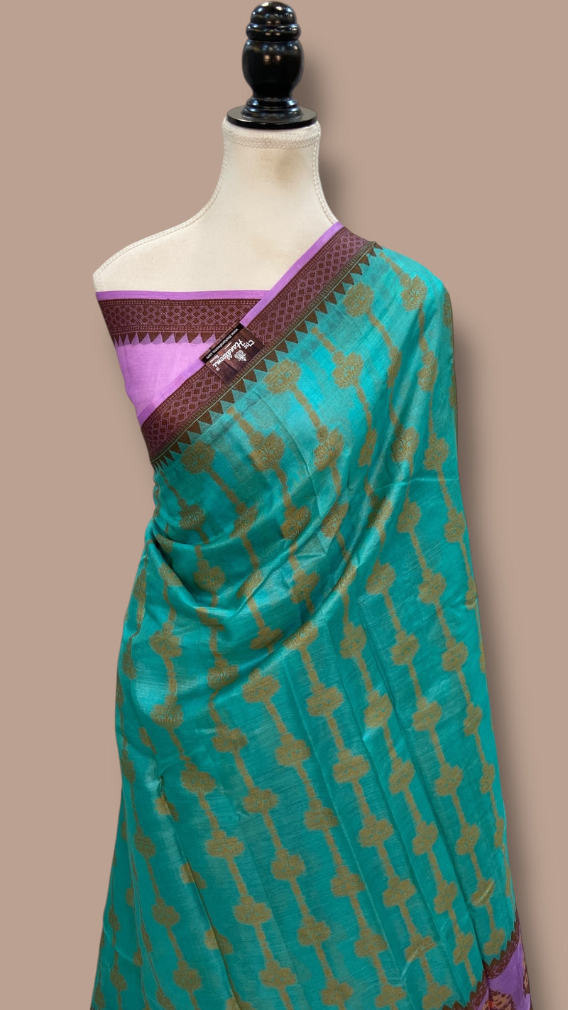 Pure Tussar Silk Handloom Banarasi Saree - The Handlooms
