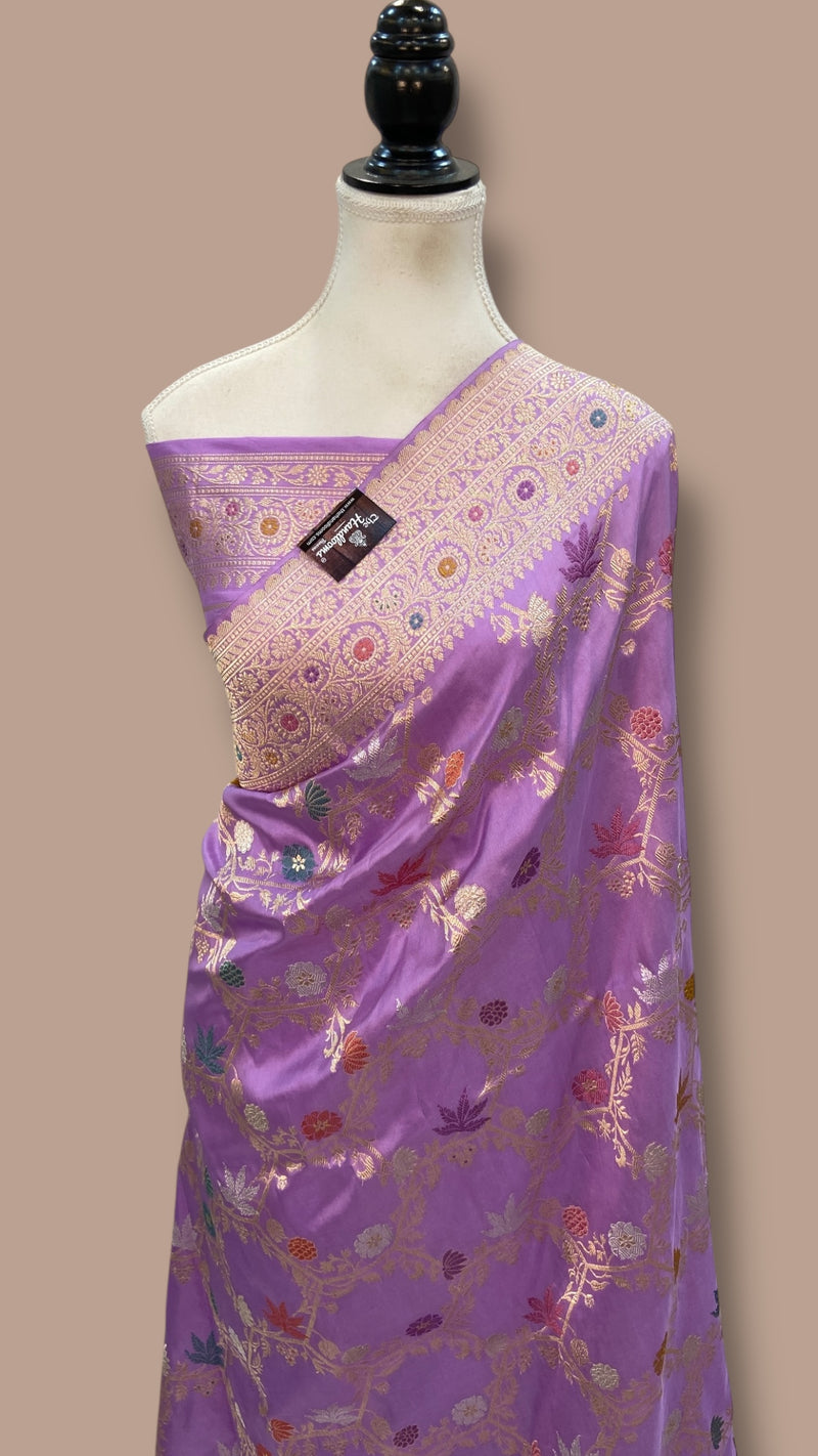 Ektara Pure Katan Silk Banarasi Handloom Saree - All Over Kadiyal Jaal Work - The Handlooms