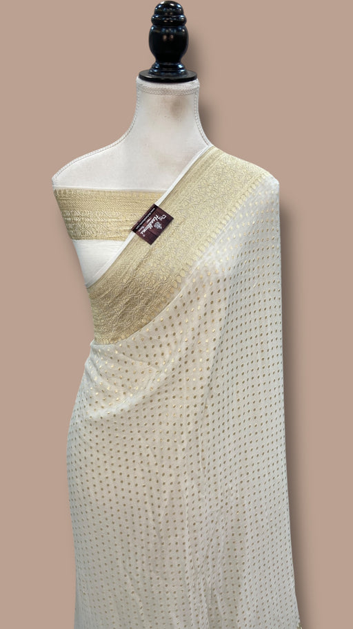 Khaddi Georgette Handloom Banarasi Saree - The Handlooms