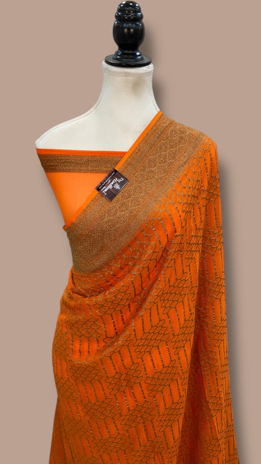 Pure Khaddi Georgette Handloom Banarasi Saree - The Handlooms