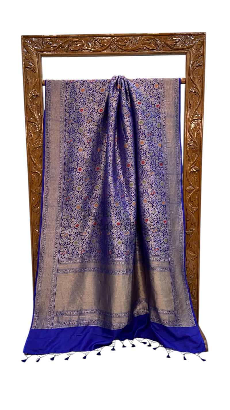 Regal Pure Katan Silk Banarasi Saree – Handwoven Tanchui Brocade with Meenakari Work