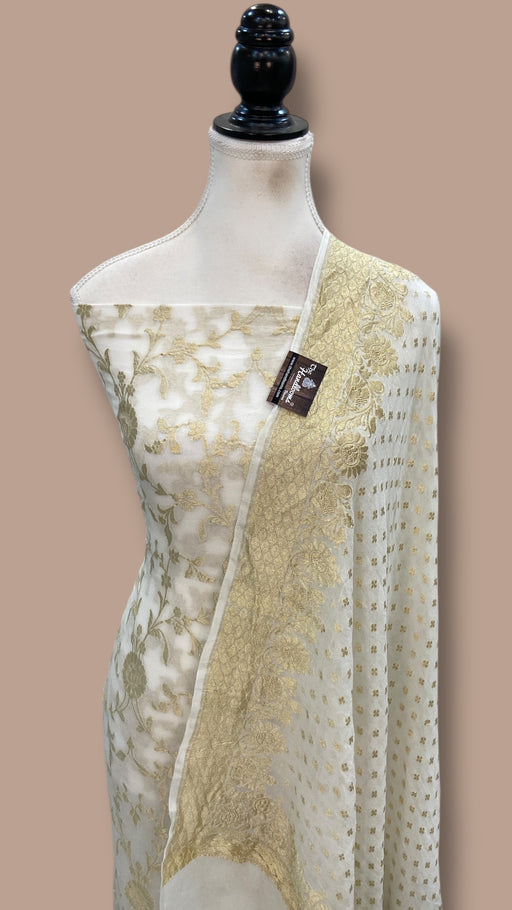 Khaddi Georgette Banarasi Dress material Water Zari - The Handlooms