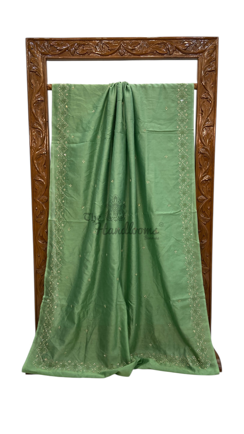 Pure Chanderi Cotton Handloom Banarasi Saree - Handwork