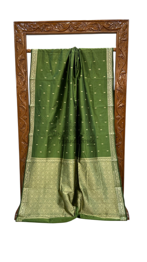 Pure Katan Silk Reshmi Zari Banarasi Handloom Saree - The Handlooms