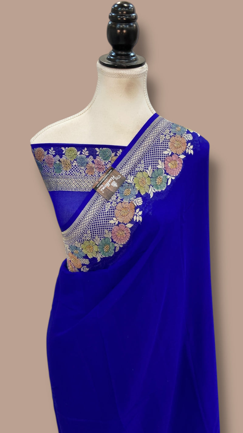 Khaddi Georgette Handloom Banarasi Saree