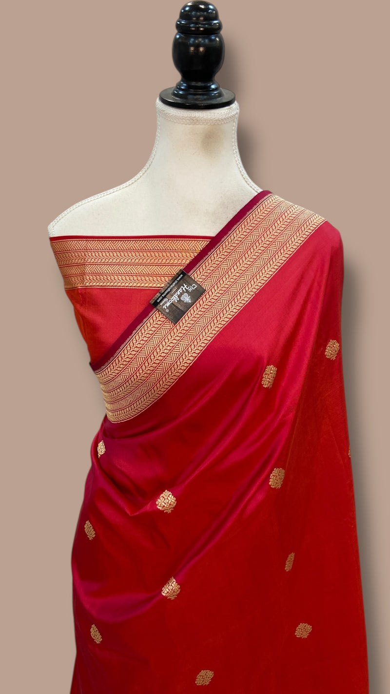 Pure Katan Silk Banarasi Handloom Saree - All Over Kadua Motifs