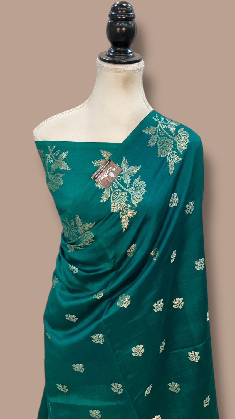 Pure Mango Silk Banarasi Handlokom Saree
