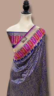 Pure Katan Silk Banarasi Handloom Saree - Tanchui Brocade With Meenakari - The Handlooms