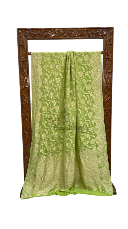 Khaddi Georgette Handloom Banarasi Saree - The Handlooms