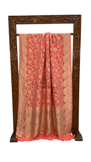 Khaddi Georgette Handloom Banarasi Saree - The Handlooms