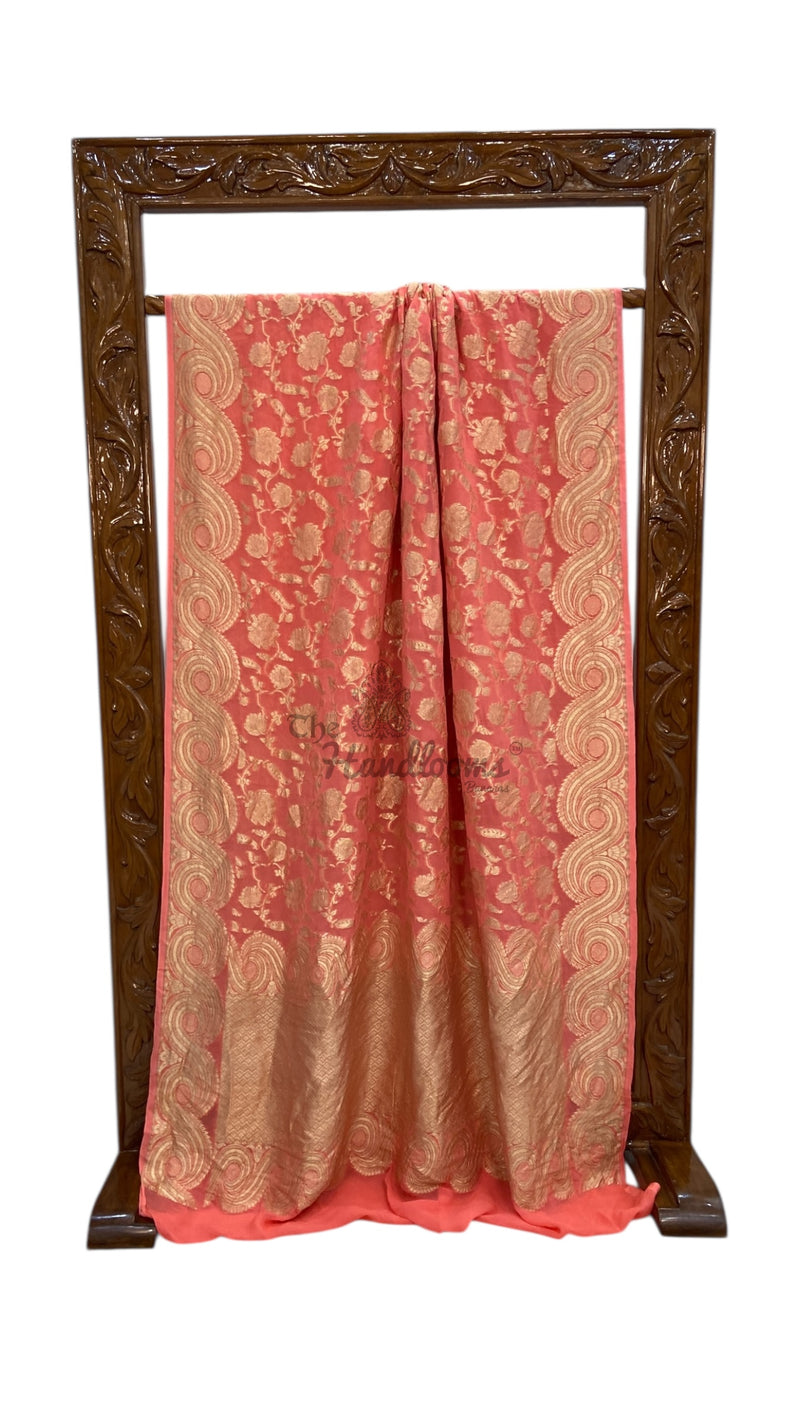 Khaddi Georgette Handloom Banarasi Saree - The Handlooms
