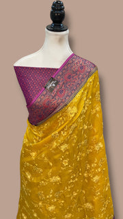 Tussar Silk Handloom Banarasi Saree With Chikankari - The Handlooms