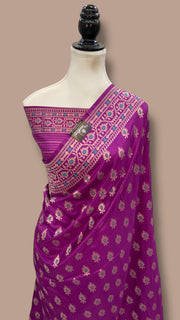 Pure Katan Jamdani Silk Handlooms Banarasi Saree - All Over Motifs - The Handlooms