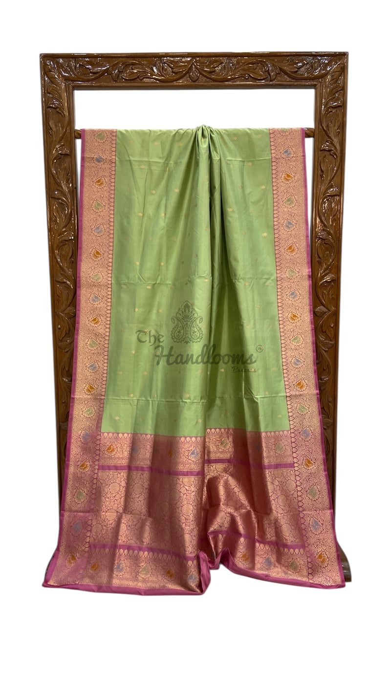 Pure Katan Silk Banarasi Handloom Saree - All Over Kadua Motifs - The Handlooms