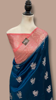 Pure Chiniya Silk Khaddi Handloom Banarasi Saree - The Handlooms