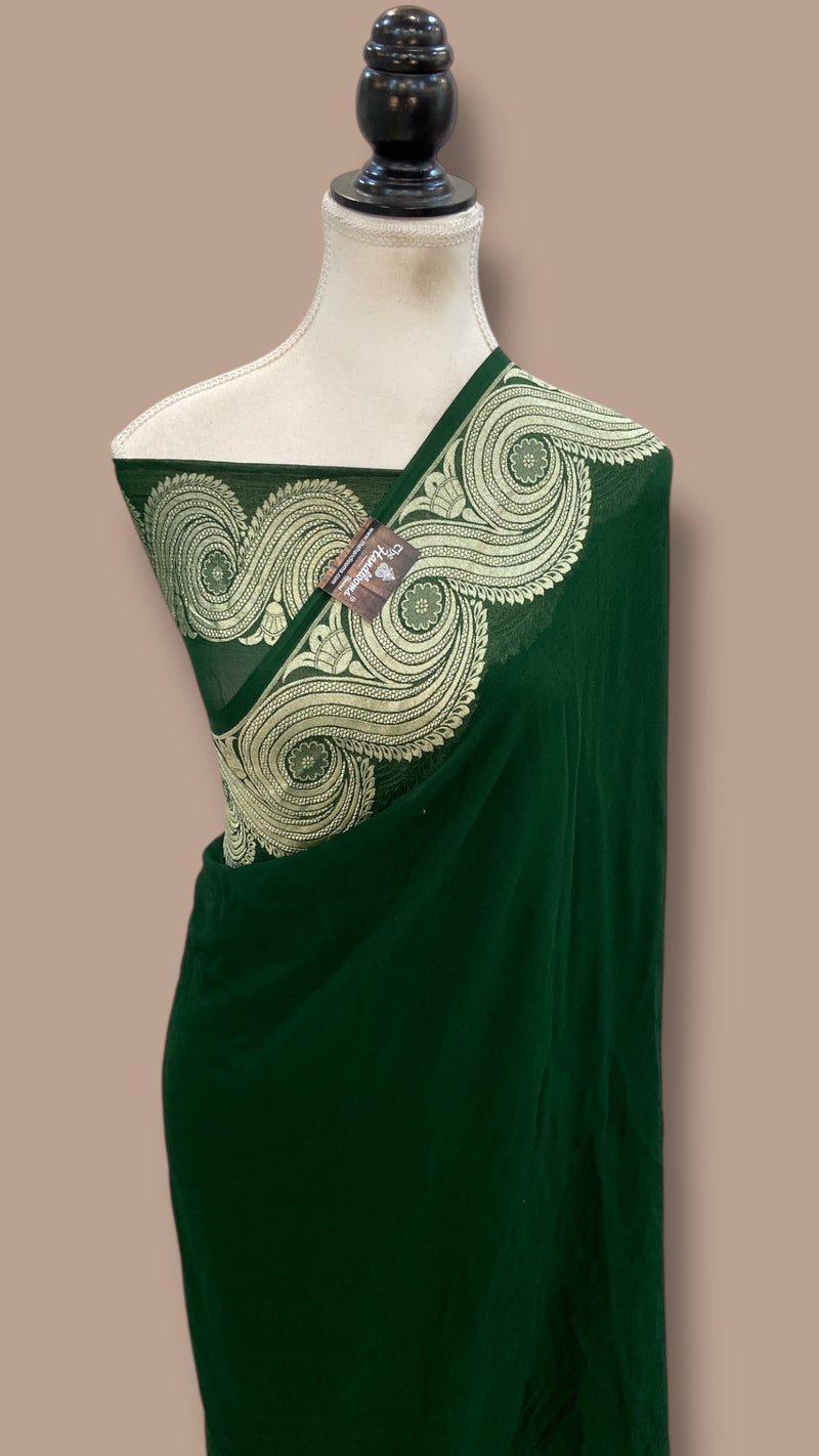 Khaddi Georgette Handloom Banarasi Saree - The Handlooms