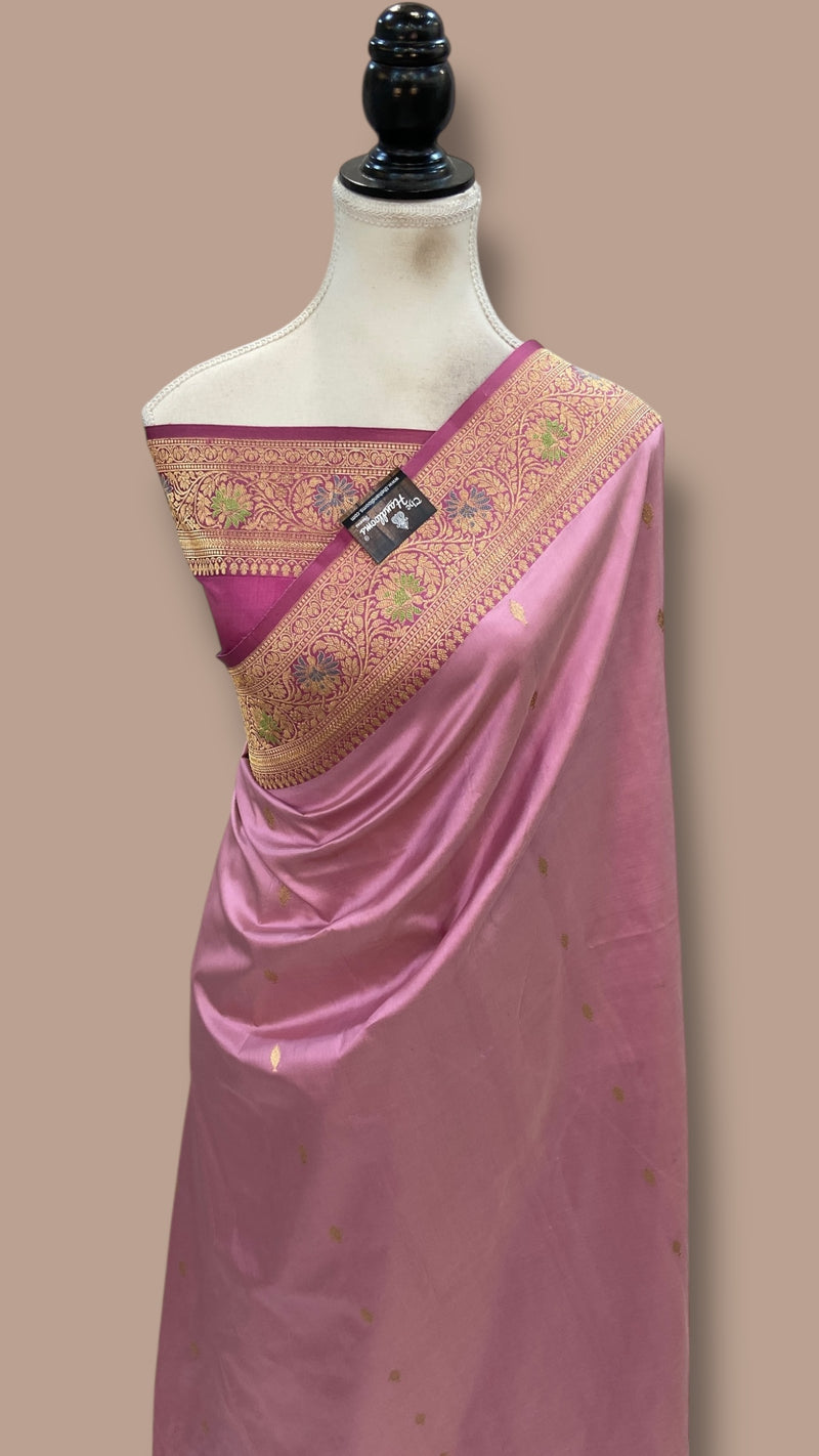 Pure Katan Silk Banarasi Handloom Saree - All Over Kadua Motifs - The Handlooms