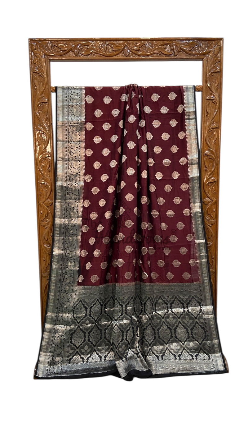 Pure Chiniya Silk Handloom Banarasi Saree - The Handlooms