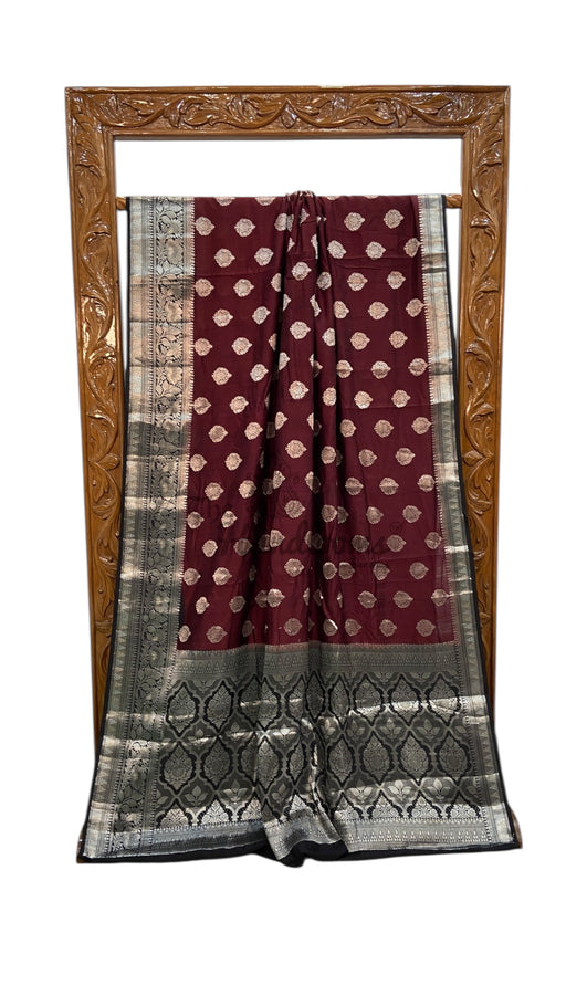 Pure Chiniya Silk Handloom Banarasi Saree - The Handlooms