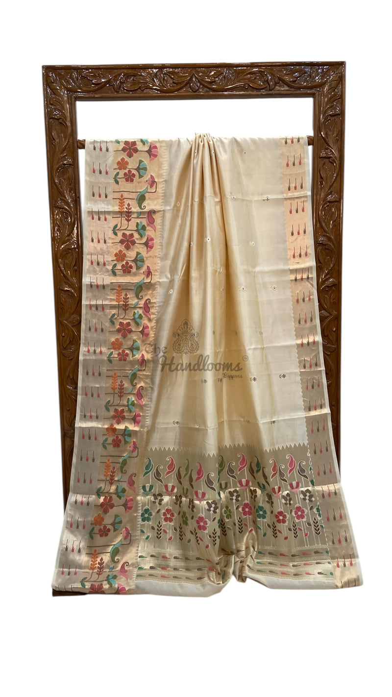 Pure Mango Silk Banarasi Handlokom Saree