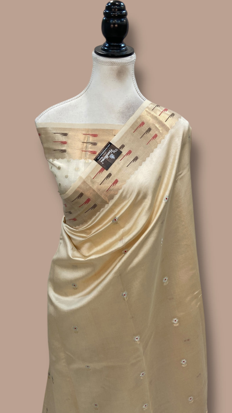 Pure Mango Silk Banarasi Handlokom Saree