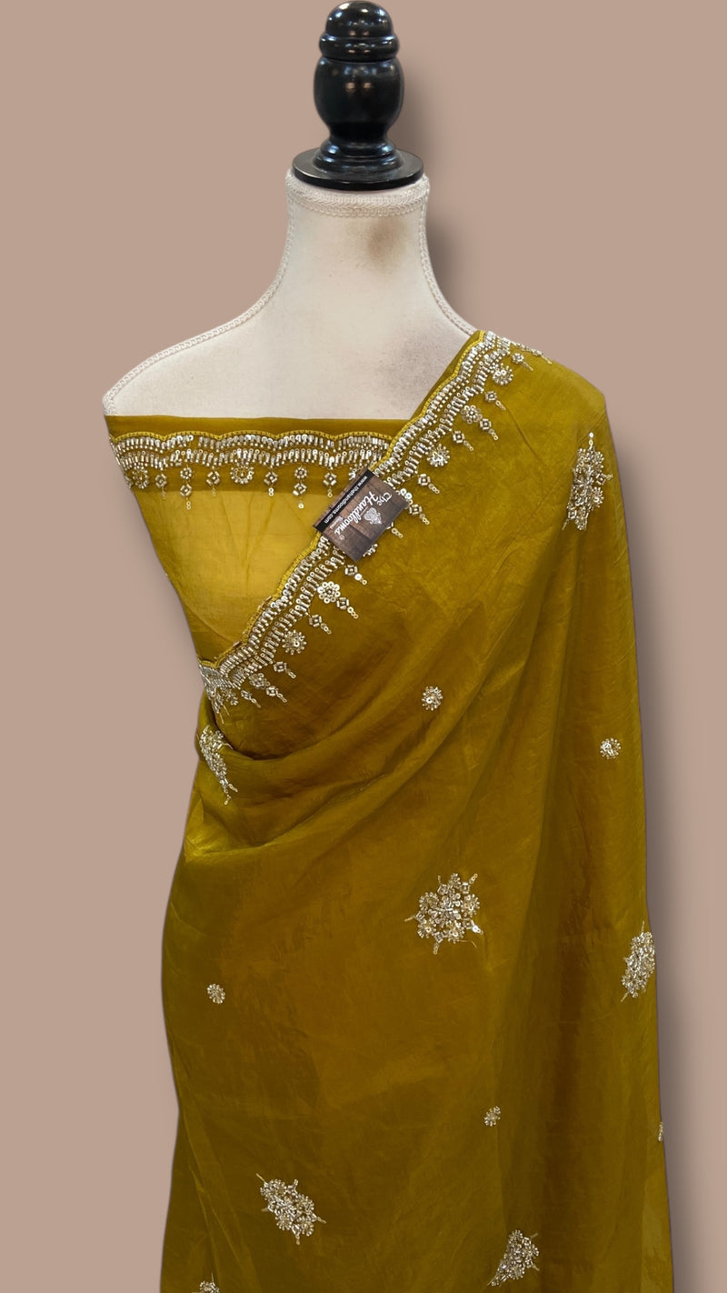 Tissue Silk Banarasi Saree With Handwork