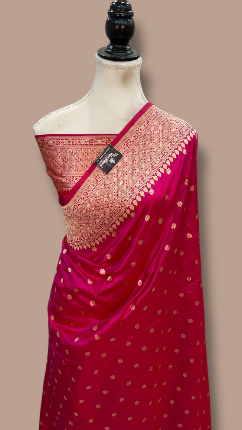 Pure Katan Silk Banarasi Handloom Saree - All Over Motifs